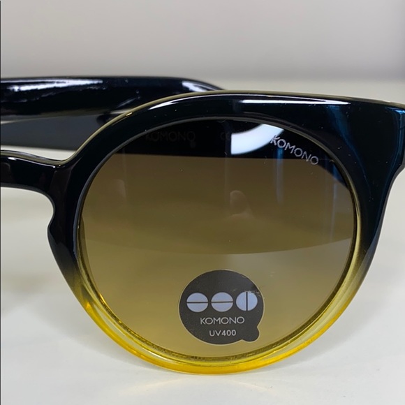 Komono Sunglasses NEW Lulu Black/ Yellow cat eye - Picture 3 of 16